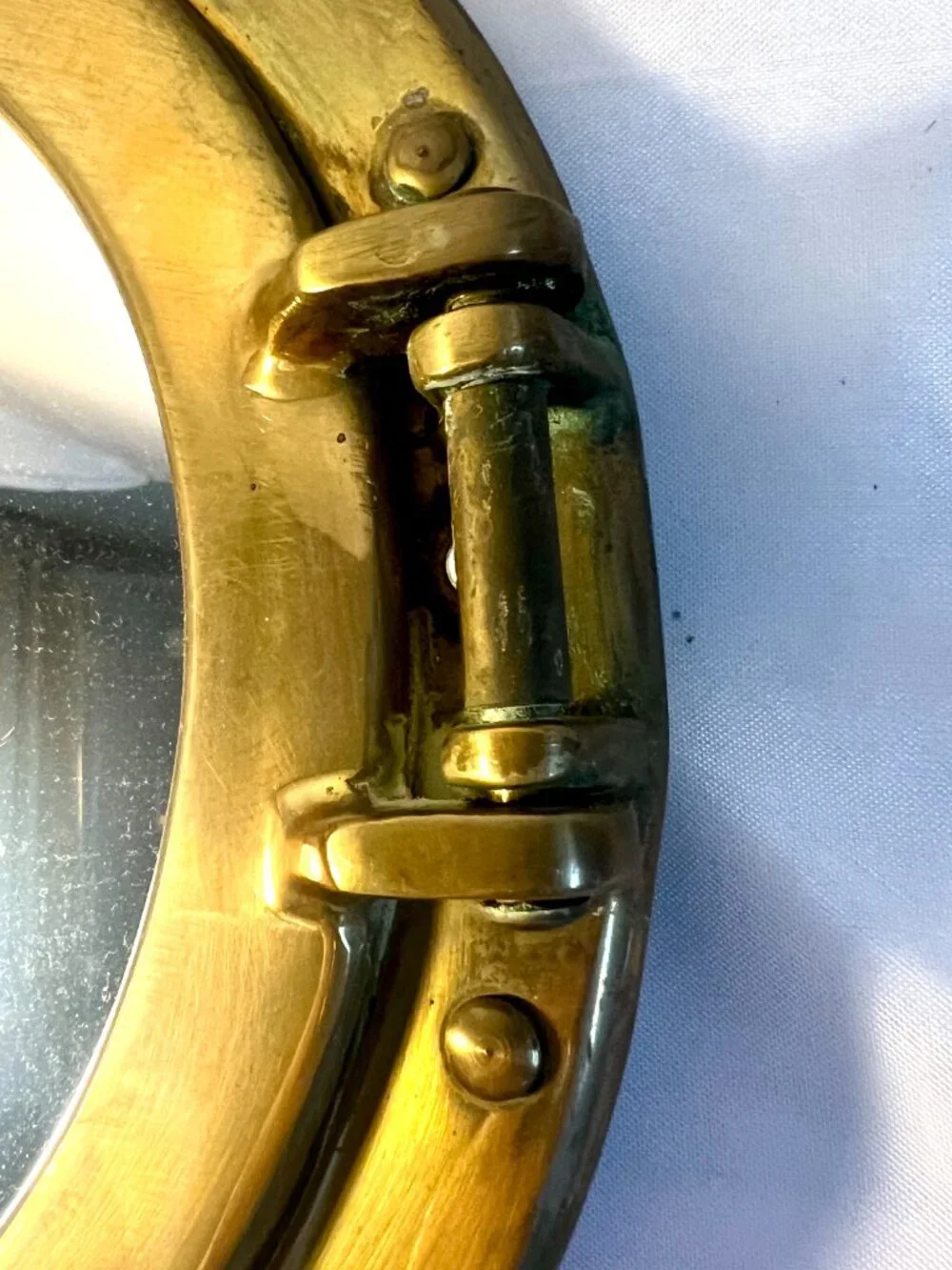 Brass Ship Porthole Mirror Nautical Maritime Hinged Wall Decor - B4